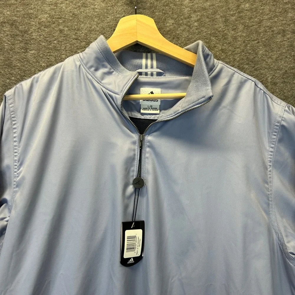 Adidas ClimaShell Windshirt Mens Large Blue 1/4 Zip Pullover Jacket 726203 NEW